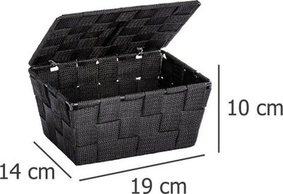 Shportë ruajtje Wenko Adria 22197100, plastike, 19 x 10 x 14 cm, e zezë