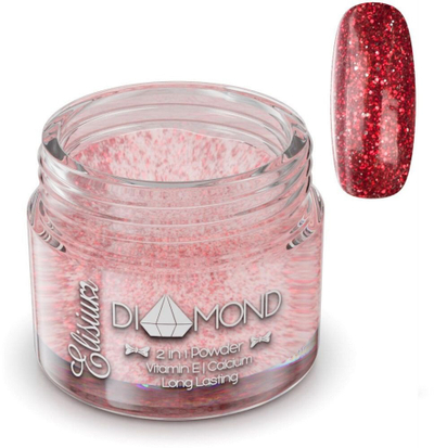 Pluhur manikyri ELISIUM Diamond 2in1 D05 Twinkle By Red, titanium, 23g, i kuq me shkëlqim