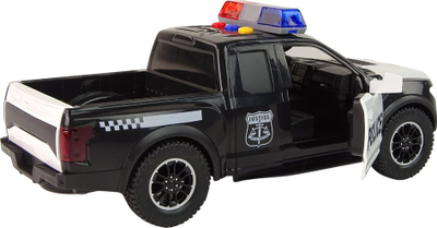 Makina lodër policore Off-Road, shkalla 1:14, pull-back, me drita dhe zë, e zezë