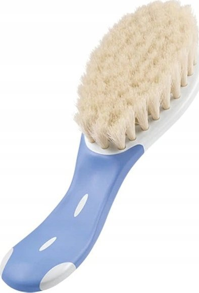 Furçë flokësh për bebe NUK Soft, me qime natyrale, blu