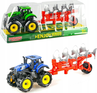 Играчка трактор со плуг Handsome 6133, пластика, 28cm, повеќебоен