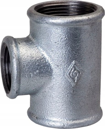 Tee reduktuese ARKA DURO 90, 11/4"x1"x11/4", e galvanizuar, gri metalike