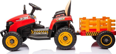 Traktor elektrik për lojë BBH-030, 88x51x35cm, me rimorkio, i kuq