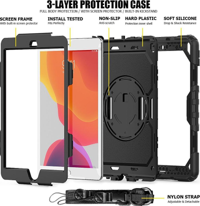 Kornizë mbrojtëse Tech-Protect Solid360 iPad 7/8 10.2 2019/2020, e zezë