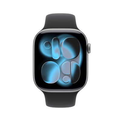 Apple Watch Series 11 GPS 46mm Space Grey Aluminium Case with Black Sport Band, M/L