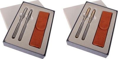 Set stilolapsa Cresco Maestro Chrome, me bojë dhe topth, në kuti
