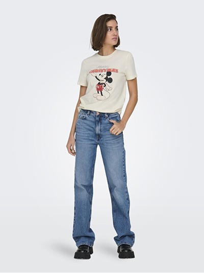 Maicë për femra Only Onlmickey Relaxed Fit, e bardhë