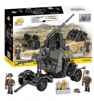 Сет за градење COBI 3140 8.8 см FLAK 18, Historical Collection Втора светска војна, размер 1:35, темно сива