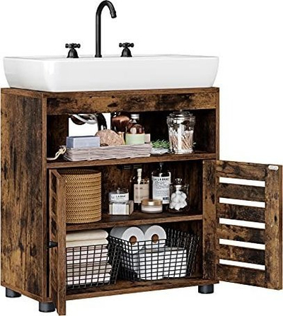 Dolap banjoje VASAGLE poshtë lavamanit, me rafte që lëvizin, rustic brown