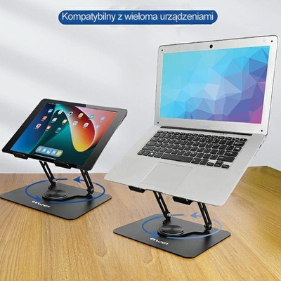 Mbajtëse tavoline për laptop Awei X46, rrotulluese 360°, për 16", e zezë