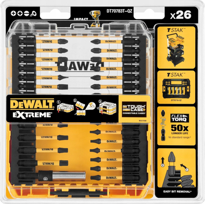 Set bitash DEWALT FLEXTORQ, 14 copë, për kaçavidë elektrike, shumëngjyrësh