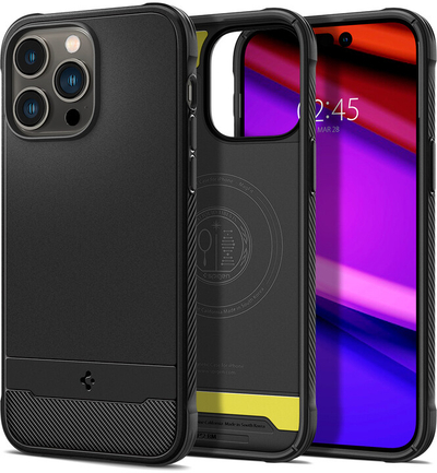 Mbrojtëse të pasme Spigen Rugged Armor MagSafe për Apple iPhone 14 Pro, e zezë