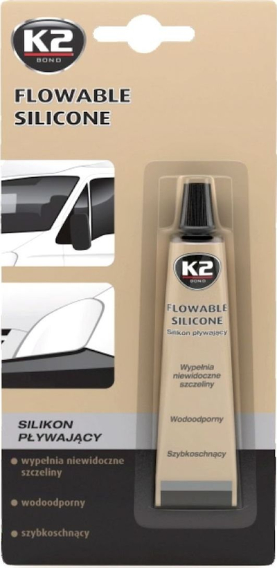 Silikon rrjedhës ngjitës K2 B260, mban deri në 350°C, 21ml, gri