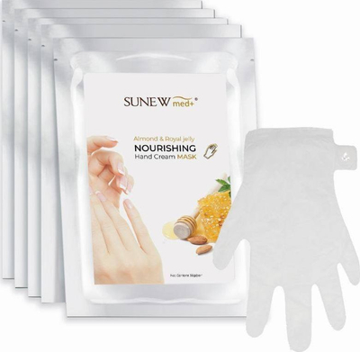 Maskë duarsh Sunew Med Almond Royal Jelly, ushqyese, me vaj bajame dhe xhel mbretënor
