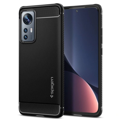 Mbështjellëse për Xiaomi 12/Xiaomi 12X Spigen Rugged Armor, e zezë