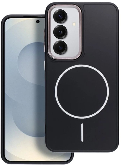 Mbulesë telefoni OEM Frame Mag Cover për Samsung A17 Oppo A17k, kompatibile MagSafe, TPU PC, e zezë