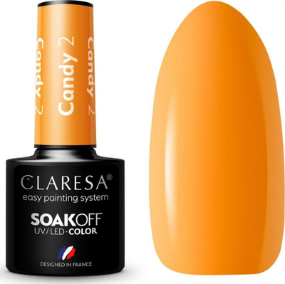 Llak xheli për thonj Claresa SoakOff Candy Shade 2, UV LED, 5g, rozë