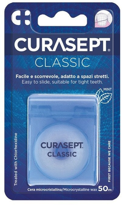 Fill dentar Curasept Waxed Classic, 50m, aromë mente, antibakterial