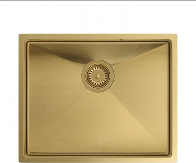 Lavaman kuzhine Quadron Anthony Gold undermount, çelik inox, me sifon, ngjyrë ari