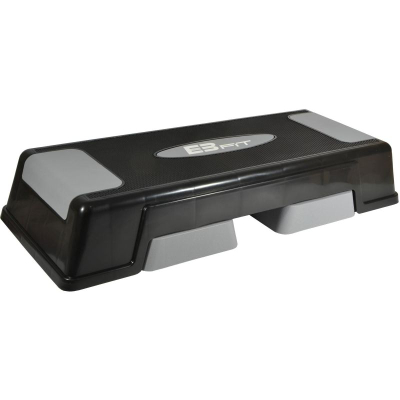 Platformë aerobie Eb Fit Step, 70 cm, lartësi e rregullueshme, gri e zezë