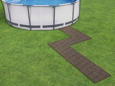 Tapet modular për pishinë Bestway, set 12 copë, 50x50 cm, me pamje si dru
