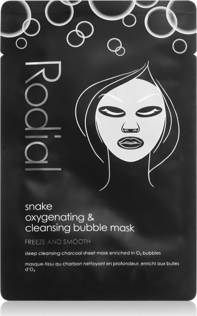 Маска за лице Rodial Snake Oxygenating and Cleansing Bubble, со меурчиња од кислород, со јаглен од бамбус