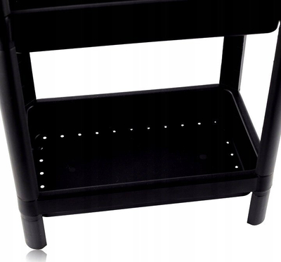Raft plastik Bayev Shelf 4-Tier me 4 kate, për banjo edhe kuzhinë, i zi