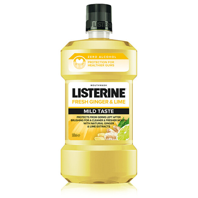 Ujë pastrues për gojë Listerine Fresh Ginger & Lime Mild Taste, 500 ml