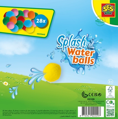 Topa uji për fëmijë SES Creative 02229 Splash Water Balls, set 28 copë, shumëngjyrëshe