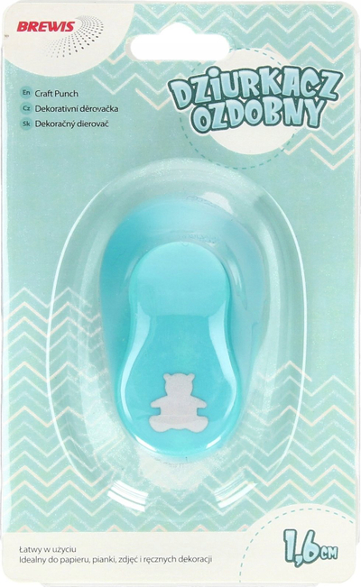 Shpuese dekori për letër Bear, 1.6cm, ngjyra përzier