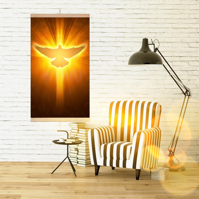 Panel dekorativ elektrik TRIO, infra të kuqe 420W 210W, termostat 2 hapa, 100 x 57 cm, model Holy Spirit Dove