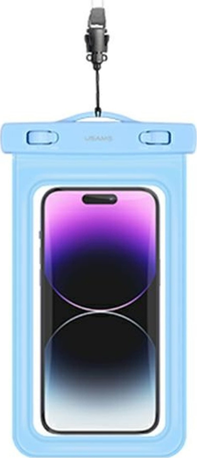 Qese ujirezistente për telefon Usams YD011, deri 7", IPX8, blu