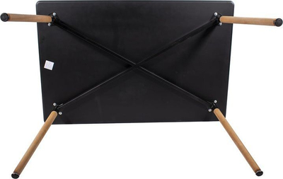 Tavolinë Adria 120 x 80 cm, MDF, këmbë dru ahu, e zezë