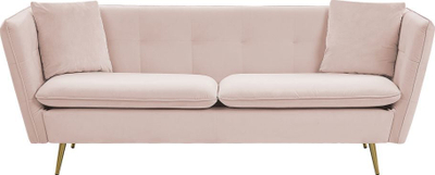 Divan 3-ulës Beliani Frederica, kadife, 200cm, rozë