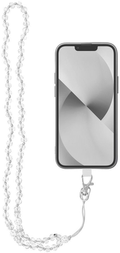 Rrip telefoni CRYSTAL DIAMOND, 74cm, për qafë, i bardhë
