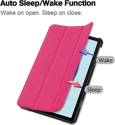 Mbulesë tablet iLike Galaxy Tab A9 8.7, Tri-Fold, Eco Leather, coral pink
