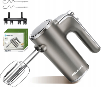 Рачен миксер Aigostar Hand Mixer, 400W, 5 брзини, сребрен
