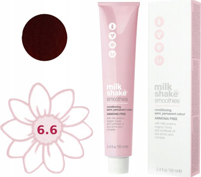 Ngjyrë flokësh Milk Shake Smoothies 6.66R Dark Blonde Red, pa amoniak, 100 ml, për gra