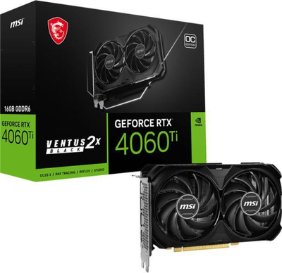 Kartë grafike MSI GeForce RTX 4060 Ti VENTUS 2X, 16GB GDDR6, OC, e zezë
