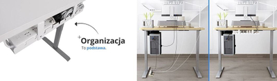 Mbajtës kabllosh Spacetronik Ergoline SPK-520W, montim nën tavolinë, metal, i bardhë