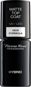 Shtresë mbyllëse thonjsh Pierre Rene Hybrid Matte Top Coat, UV LED, 6ml, e zezë