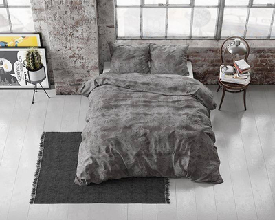 Mbulesë jorgani Libbo Anthracite Satin, 100% pambuk, me jastëkë, ngjyrë antracit