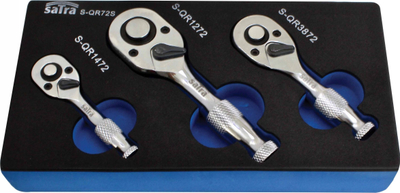 Set çelesa ratchet Satra Mini, 3 copë, 1/4\" 3/8\" 1/2\", 72 dhëmbë