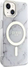 Mbulesë telefoni Guess GUHMP14MPCUMAH Marble MagSafe, për iPhone 14 Plus 6.7", efekt mermeri, e bardhë