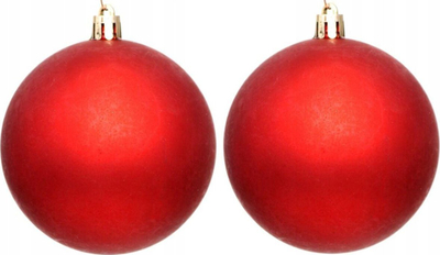 Set topthash për pemën e Krishtlindjeve, 6 copë, 8 cm, të kuq