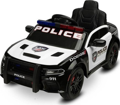 Veture elektrike për fëmijë Toyz Dodge Charger Police, me telekomandë, drita e sirenë policie, bardh e zezë