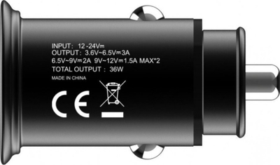 Karikues veture Techly Fast Mini, 2x USB, 36W 3A, i zi