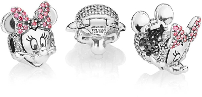 Rruazë Pandora Glittery Silver Clip Disney Minnie, e argjendtë/rozë