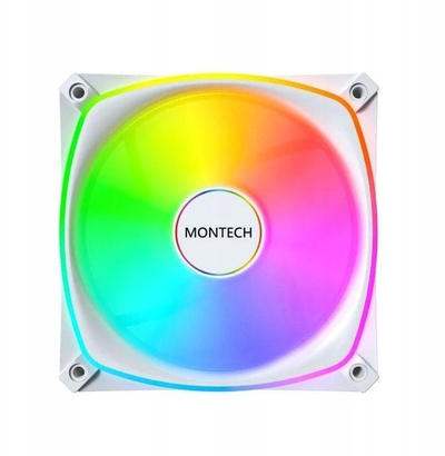 Вентилатор за компјутер Монтеќ RX120 Pro ARGB, 120mm, PWM, бел