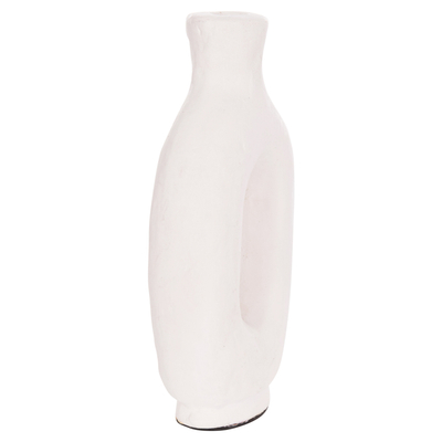 Vazo dekorative HomeMarkt Clayvon HM4409, terrakotë, 21cm, e bardhë